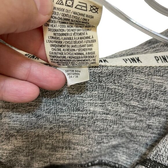 Victoria’s Secret PINK Hoodie Backless Gray Soft Cozy Size Large - Picture 6 of 7